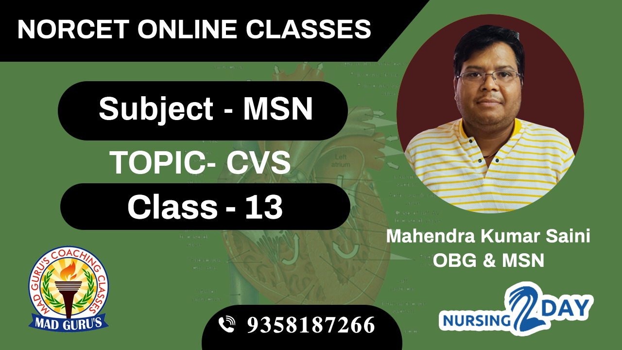 NORCET MSN CVS CLASS 13