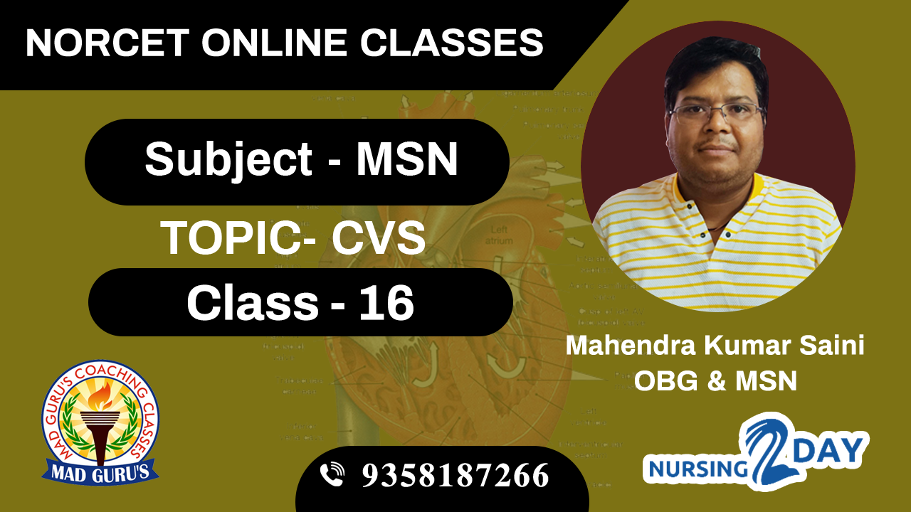NORCET MSN CVS CLASS 16