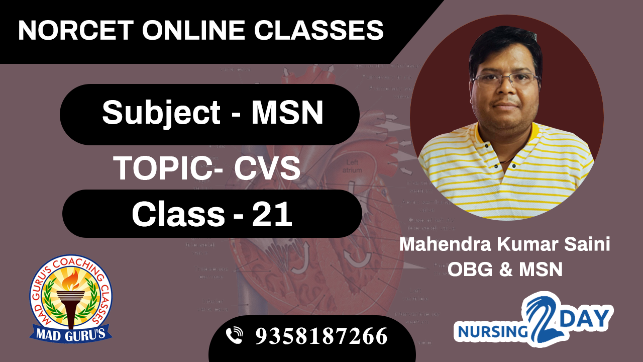 NORCET MSN CVS CLASS 21