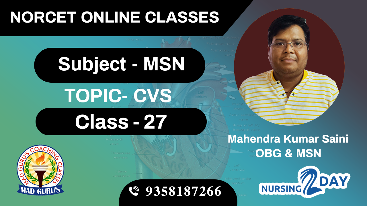 NORCET MSN CVS CLASS 27