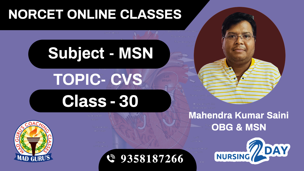 NORCET MSN CVS CLASS 30