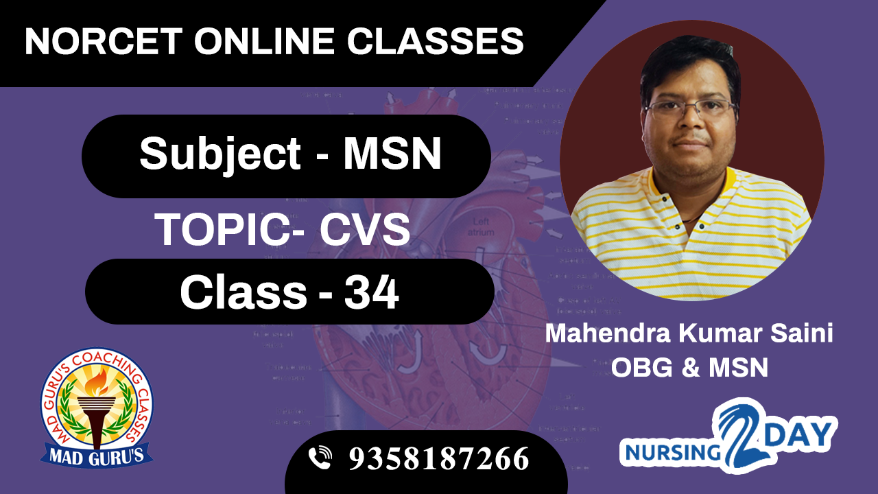 NORCET MSN CVS CLASS 34