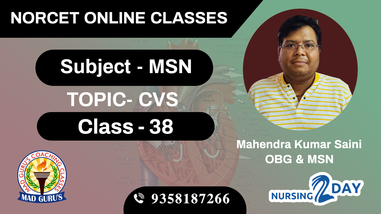 NORCET MSN CVS CLASS 38