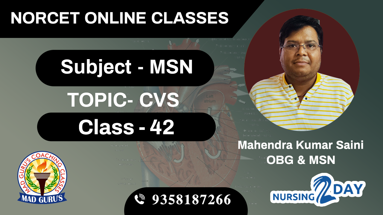 NORCET MSN CVS CLASS 42