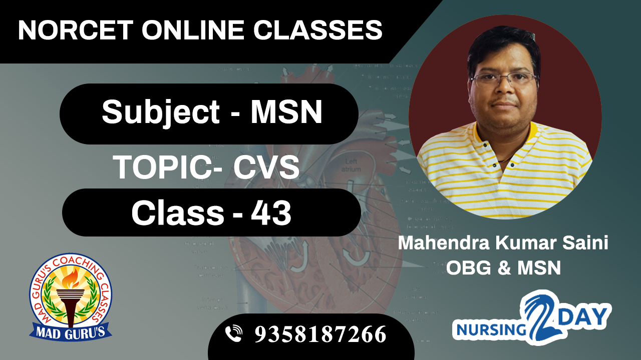 NORCET MSN CVS CLASS 43
