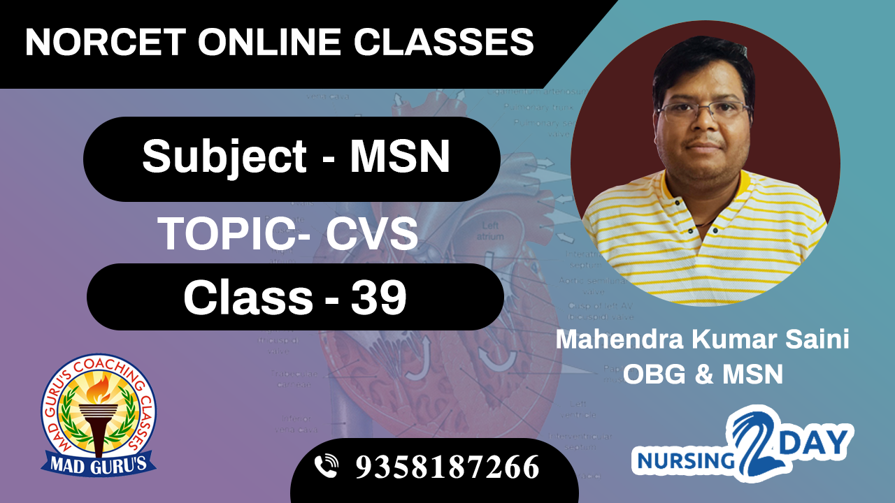 NORCET MSN CVS CLASS 39